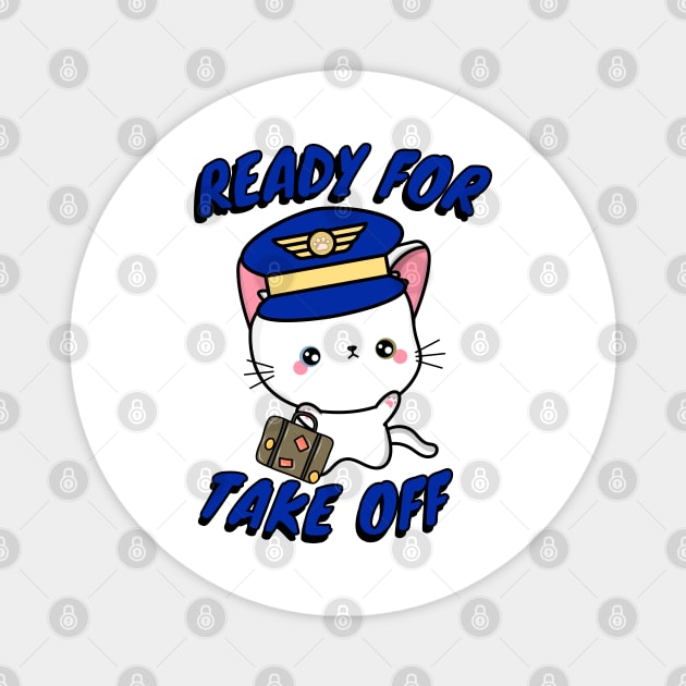 Funny Angora cat is a pilot Magnet by Pet Station